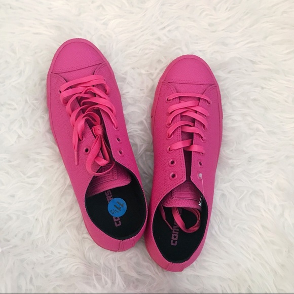 pink leather converse womens